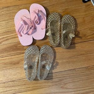 All 3 size 8 toddler girl summer Sandals /Jellies